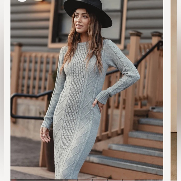 The normal brand Maria Sweater Dress in Heathered Grey - Picture 2 of 3